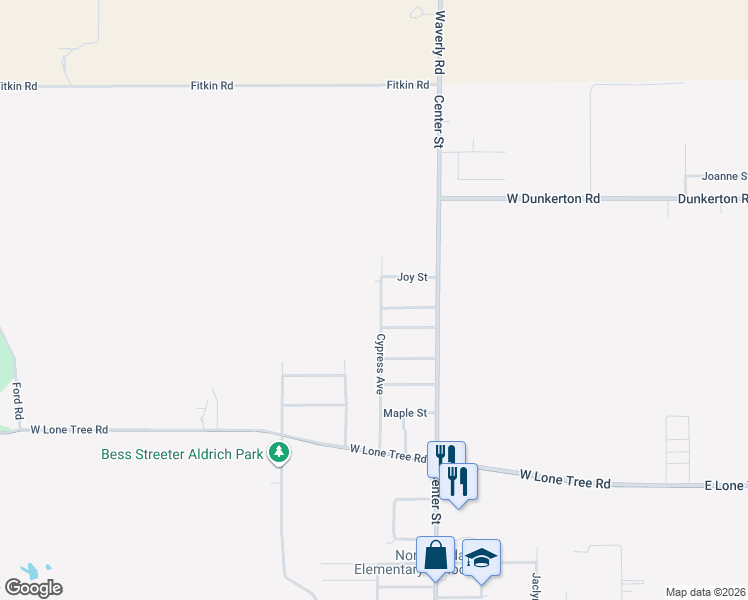 map of restaurants, bars, coffee shops, grocery stores, and more near 3410 Cypress Avenue in Cedar Falls