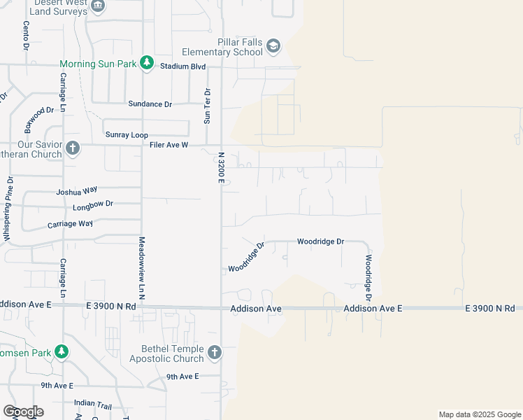 map of restaurants, bars, coffee shops, grocery stores, and more near 3117 Longbow Drive in Twin Falls