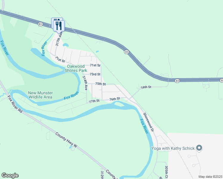 map of restaurants, bars, coffee shops, grocery stores, and more near 31031 75th Place in Salem