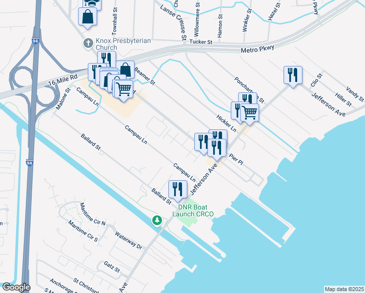 map of restaurants, bars, coffee shops, grocery stores, and more near 26932 Carrington Place in Harrison Township