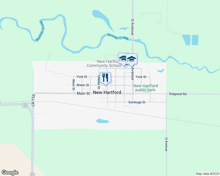 map of restaurants, bars, coffee shops, grocery stores, and more near in New Hartford