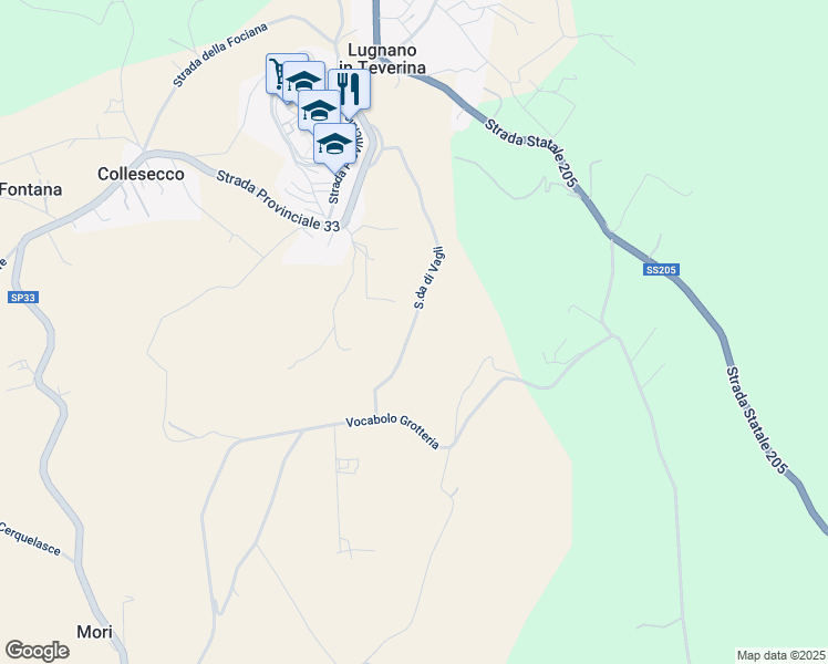 map of restaurants, bars, coffee shops, grocery stores, and more near 182 Vocabolo Grotteria in Lugnano In Teverina
