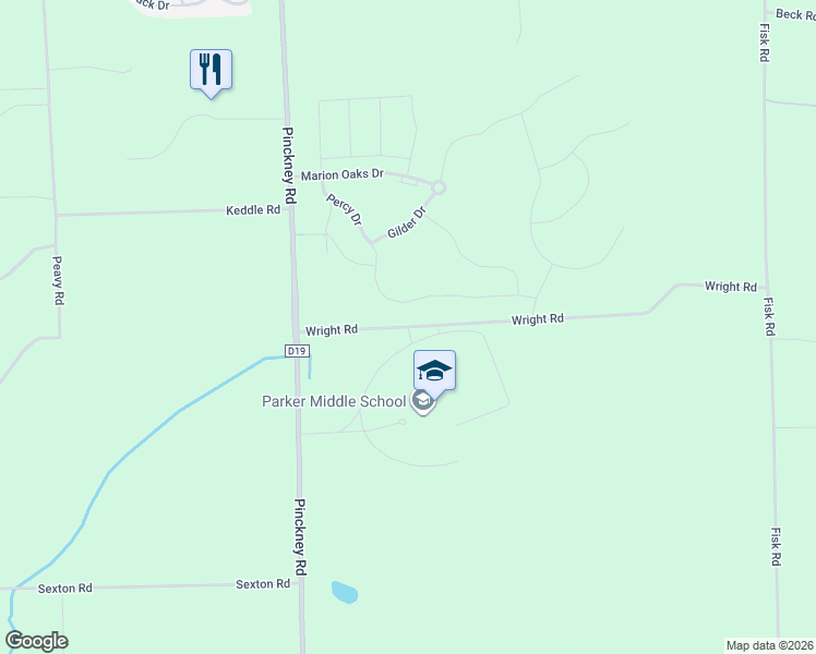 map of restaurants, bars, coffee shops, grocery stores, and more near 406 Wright Road in Howell