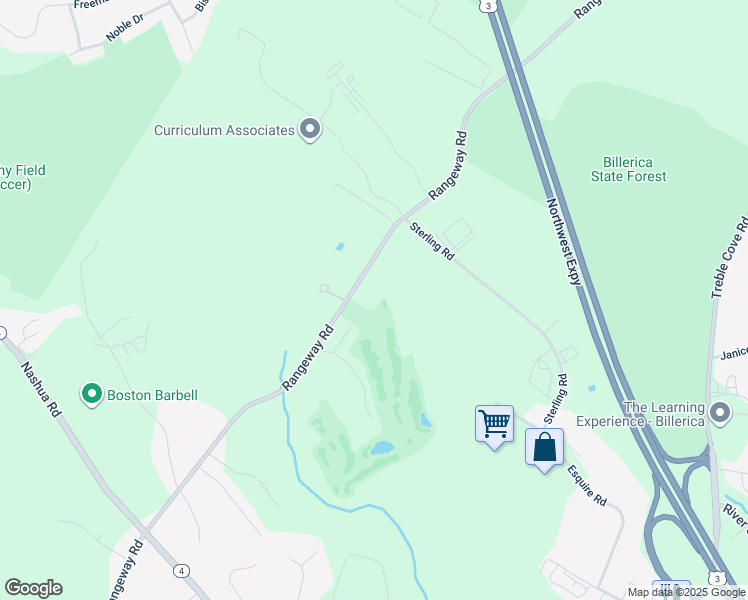 map of restaurants, bars, coffee shops, grocery stores, and more near 216 Rangeway Road in Billerica