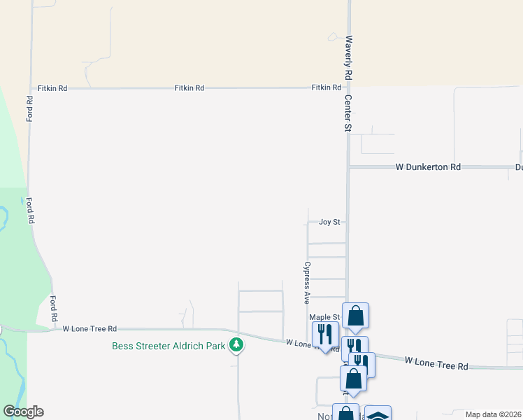 map of restaurants, bars, coffee shops, grocery stores, and more near 3410 Cypress Avenue in Cedar Falls