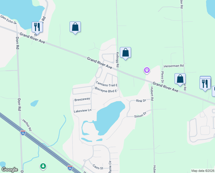 map of restaurants, bars, coffee shops, grocery stores, and more near 30-72 Tamiami Trail E in Brighton