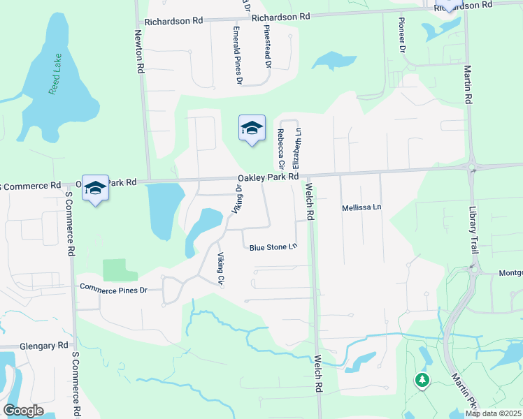 map of restaurants, bars, coffee shops, grocery stores, and more near 3195 Gateway Ledge in Commerce Charter Township