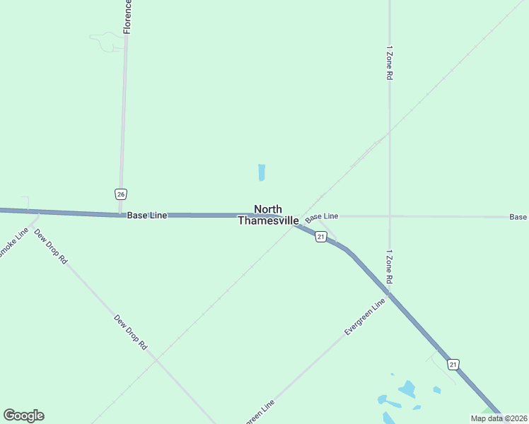 map of restaurants, bars, coffee shops, grocery stores, and more near 13175 Base Line in Thamesville