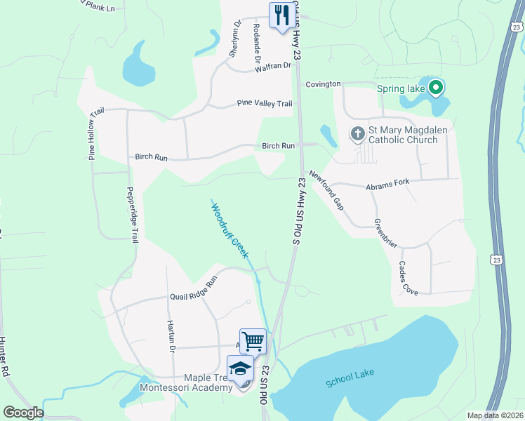 map of restaurants, bars, coffee shops, grocery stores, and more near Buckhead Drive in Brighton