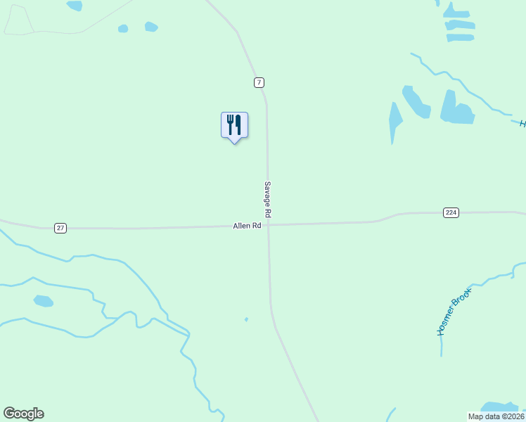 map of restaurants, bars, coffee shops, grocery stores, and more near 11400 Savage Road in Chaffee