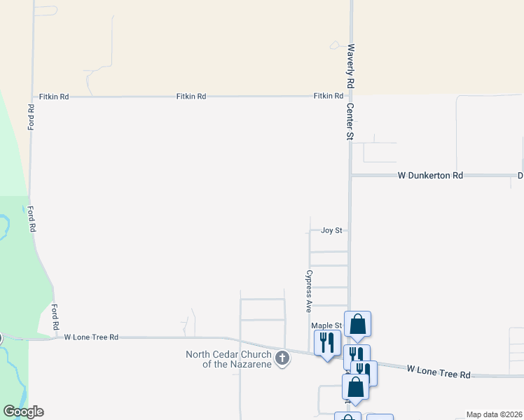 map of restaurants, bars, coffee shops, grocery stores, and more near 3410 Cypress Avenue in Cedar Falls