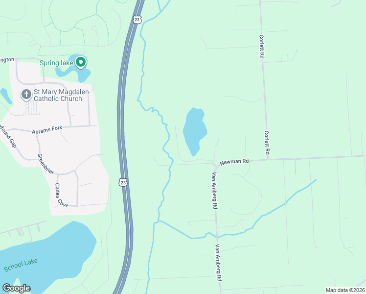 map of restaurants, bars, coffee shops, grocery stores, and more near 2421 Spring Lake Lane in Brighton