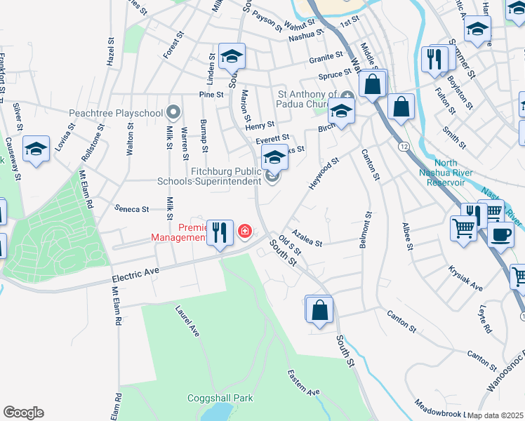map of restaurants, bars, coffee shops, grocery stores, and more near 410 South Street in Fitchburg