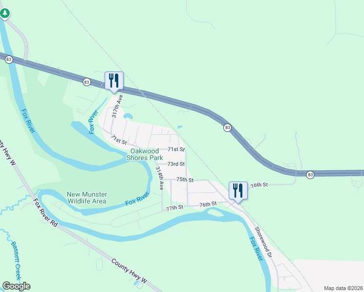 map of restaurants, bars, coffee shops, grocery stores, and more near 31204 71st Street in Salem