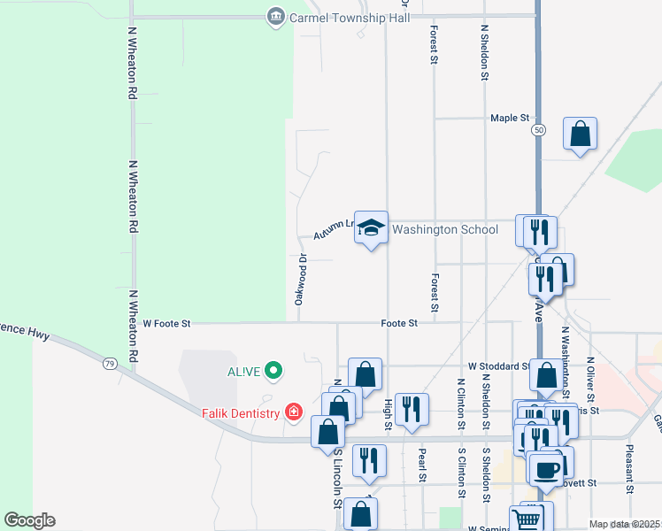 map of restaurants, bars, coffee shops, grocery stores, and more near 711 Autumn Lane in Charlotte