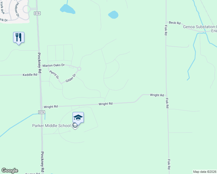 map of restaurants, bars, coffee shops, grocery stores, and more near 406-1998 Wright Road in Howell
