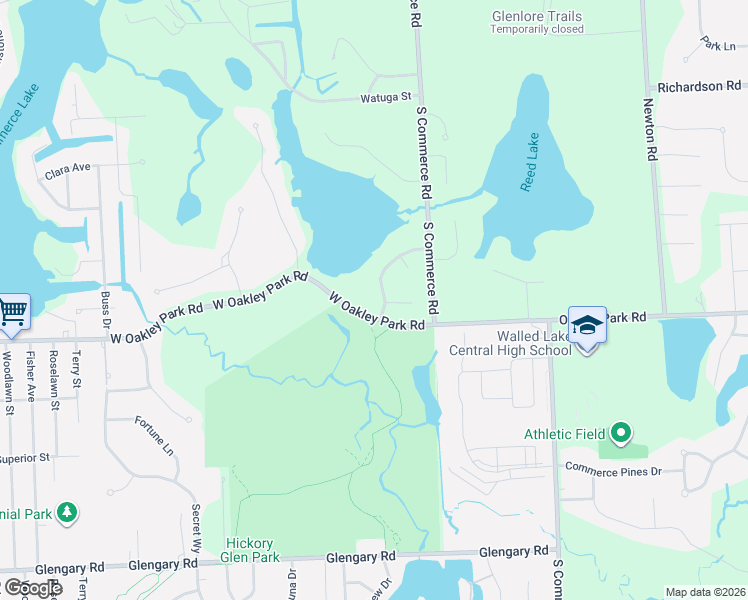 map of restaurants, bars, coffee shops, grocery stores, and more near 3201 Governors Lane in Commerce Charter Township