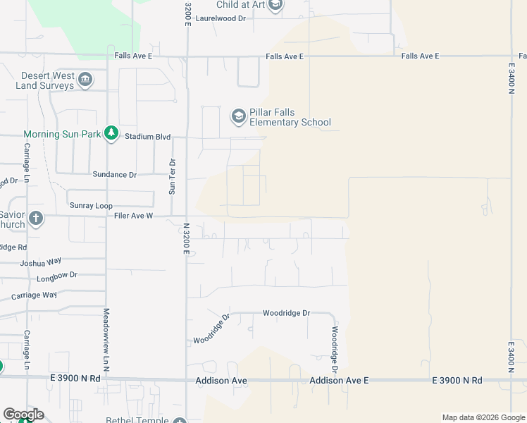 map of restaurants, bars, coffee shops, grocery stores, and more near 3167 Highlawn Drive in Twin Falls