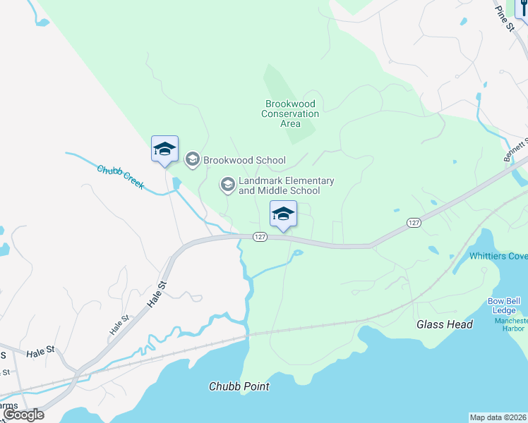 map of restaurants, bars, coffee shops, grocery stores, and more near 3 Highland Avenue in Manchester-by-the-Sea