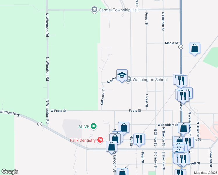 map of restaurants, bars, coffee shops, grocery stores, and more near 711 Autumn Lane in Charlotte
