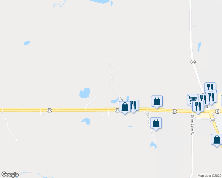 map of restaurants, bars, coffee shops, grocery stores, and more near 7310 265th Avenue in Salem