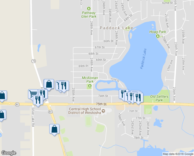 map of restaurants, bars, coffee shops, grocery stores, and more near 7100 247th Avenue in Salem