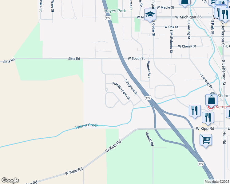 map of restaurants, bars, coffee shops, grocery stores, and more near 513 Carom Circle in Mason