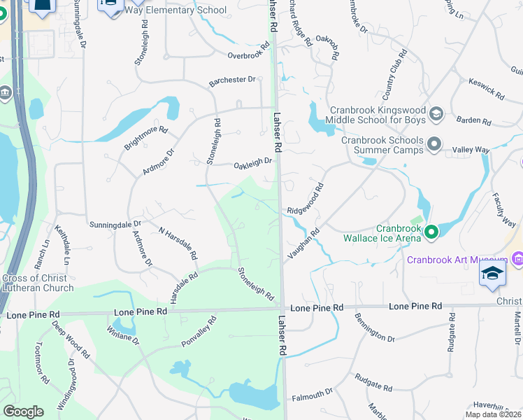 map of restaurants, bars, coffee shops, grocery stores, and more near 4797 Stoneleigh Road in Bloomfield Township