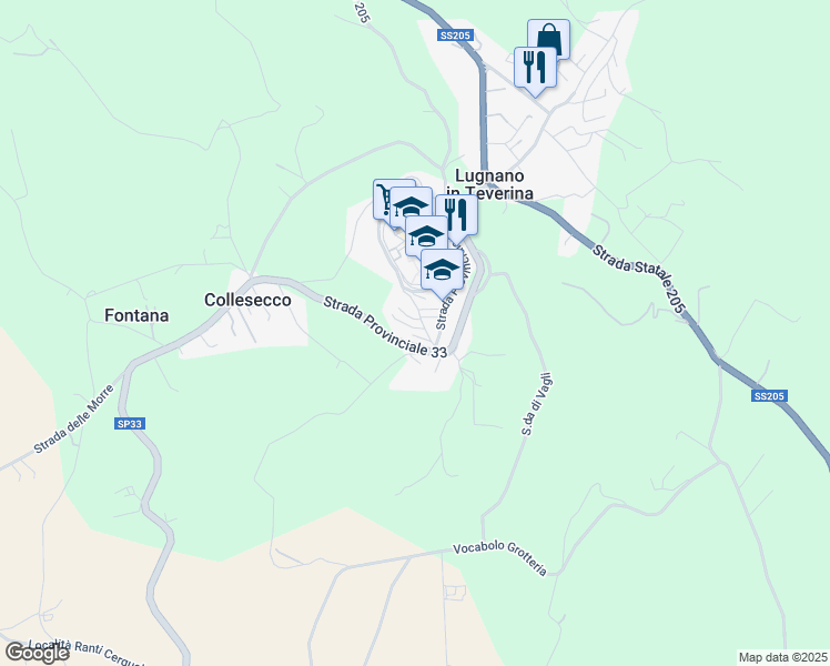 map of restaurants, bars, coffee shops, grocery stores, and more near 20 Via San Francesco in Lugnano In Teverina