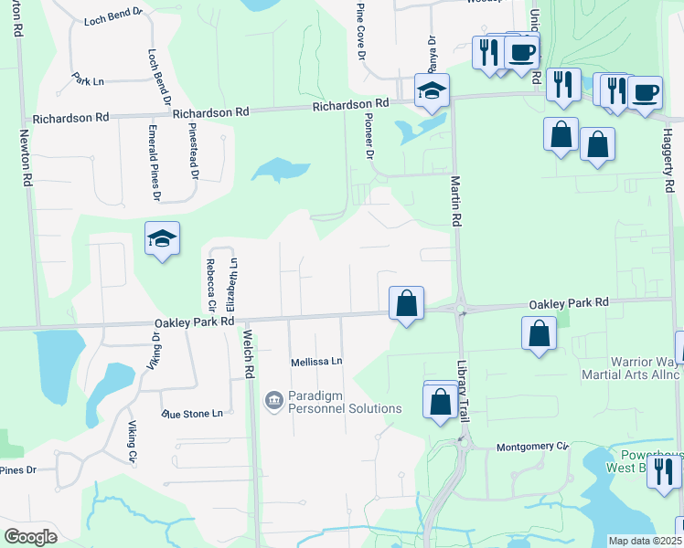 map of restaurants, bars, coffee shops, grocery stores, and more near 4280 Logans Lane in Commerce Charter Township