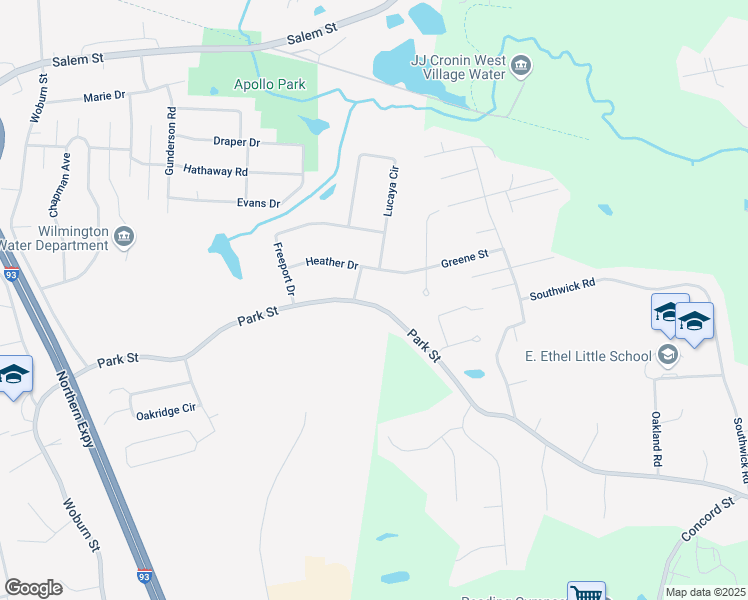 map of restaurants, bars, coffee shops, grocery stores, and more near 88 Park Street in North Reading