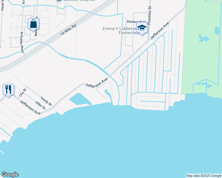 map of restaurants, bars, coffee shops, grocery stores, and more near 37773 Siesta Street in Harrison Township