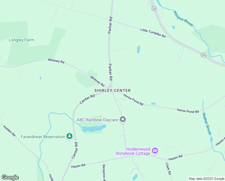 map of restaurants, bars, coffee shops, grocery stores, and more near in Shirley