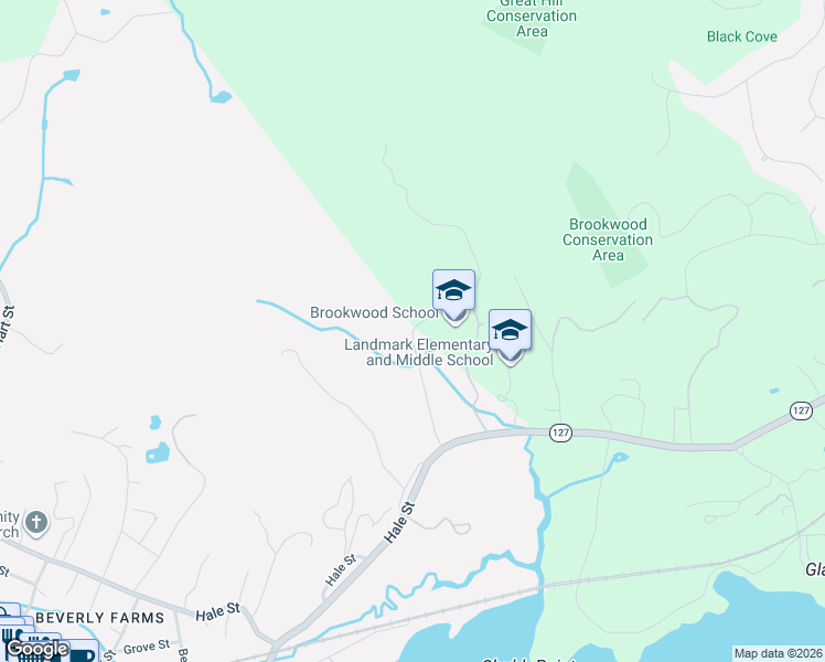 map of restaurants, bars, coffee shops, grocery stores, and more near 4 Brookwood Road in Manchester-by-the-Sea
