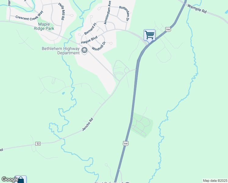 map of restaurants, bars, coffee shops, grocery stores, and more near 45 Jericho Road in Glenmont