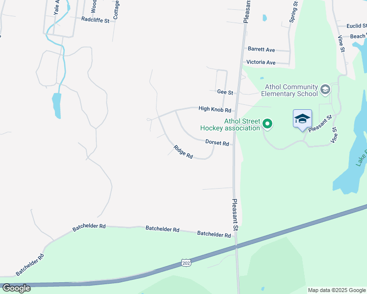 map of restaurants, bars, coffee shops, grocery stores, and more near 218 Dorset Road in Athol