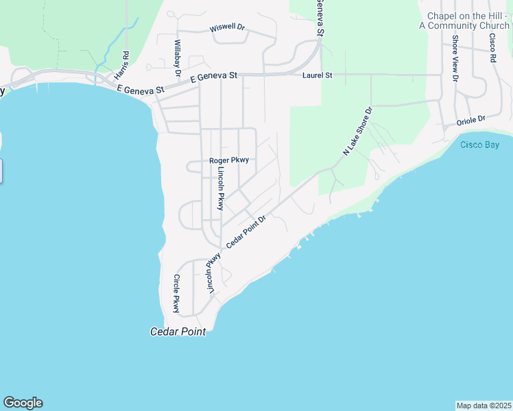 map of restaurants, bars, coffee shops, grocery stores, and more near 669 Washington Parkway in Williams Bay