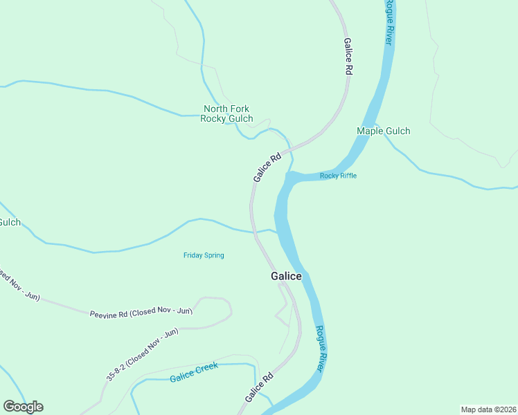 map of restaurants, bars, coffee shops, grocery stores, and more near 12122 Galice Road in Merlin