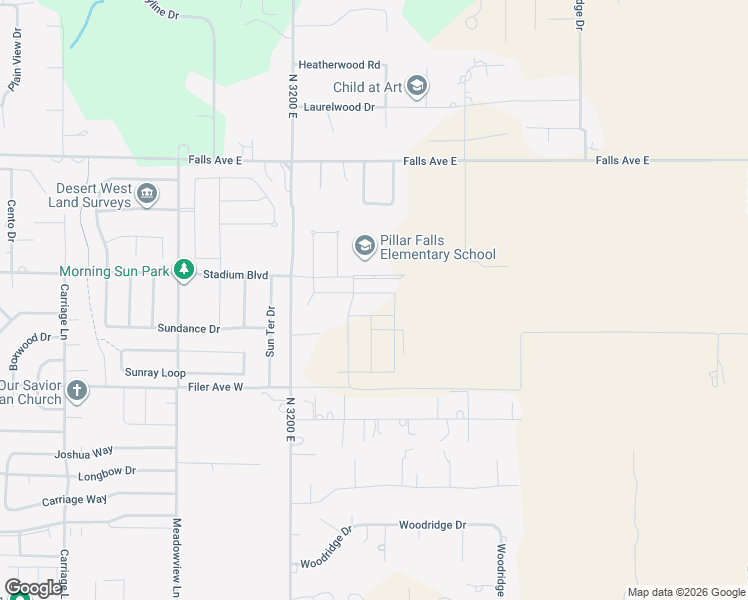 map of restaurants, bars, coffee shops, grocery stores, and more near 3239 A E 4000 North in Twin Falls