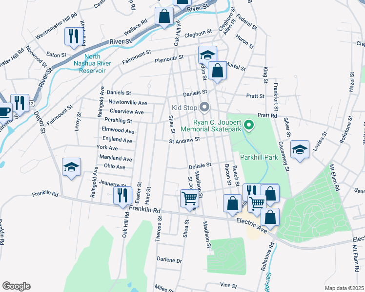 map of restaurants, bars, coffee shops, grocery stores, and more near 192 Saint Joseph Avenue in Fitchburg