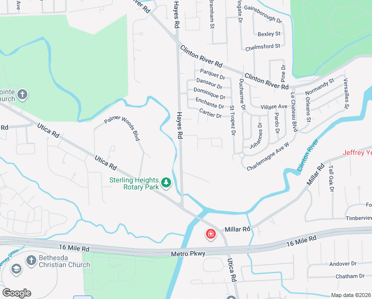 map of restaurants, bars, coffee shops, grocery stores, and more near 37676 Hayes Road in Clinton Township