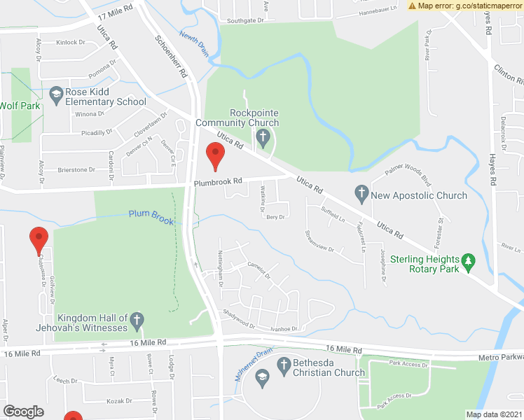 map of restaurants, bars, coffee shops, grocery stores, and more near 37917 Watkins Drive in Sterling Heights