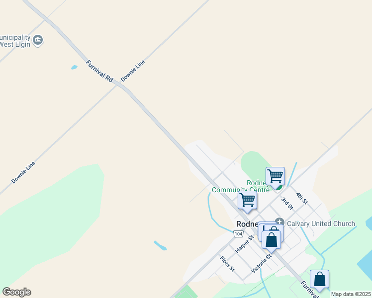 map of restaurants, bars, coffee shops, grocery stores, and more near 305 Furnival Road in Rodney