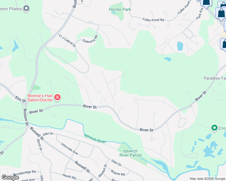 map of restaurants, bars, coffee shops, grocery stores, and more near 4 Hemlock Circle in Middleton