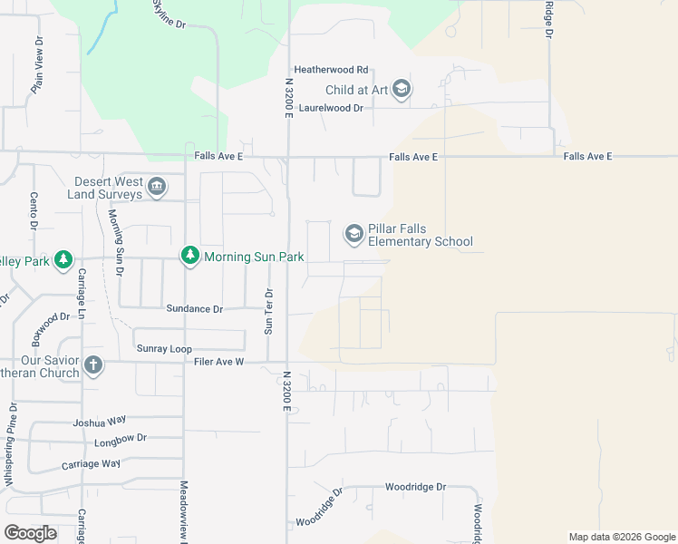 map of restaurants, bars, coffee shops, grocery stores, and more near 3105 Stadium Boulevard in Twin Falls