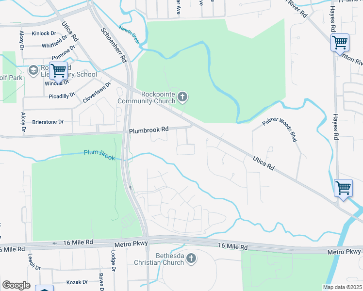 map of restaurants, bars, coffee shops, grocery stores, and more near 37977 Haylander Drive in Sterling Heights