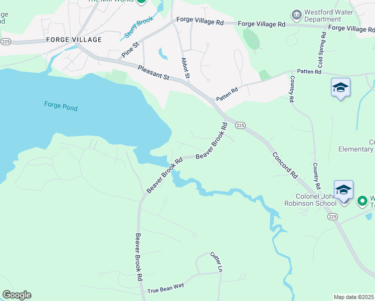 map of restaurants, bars, coffee shops, grocery stores, and more near 27 Beaver Brook Road in Westford