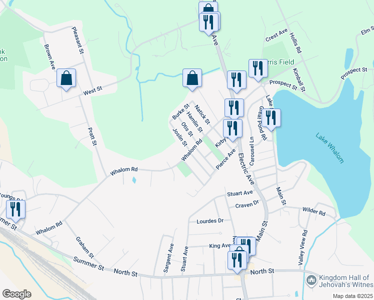 map of restaurants, bars, coffee shops, grocery stores, and more near 3 Joslin Street in Lunenburg