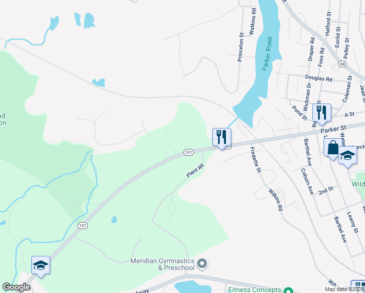 map of restaurants, bars, coffee shops, grocery stores, and more near 1 Valley Drive in Templeton