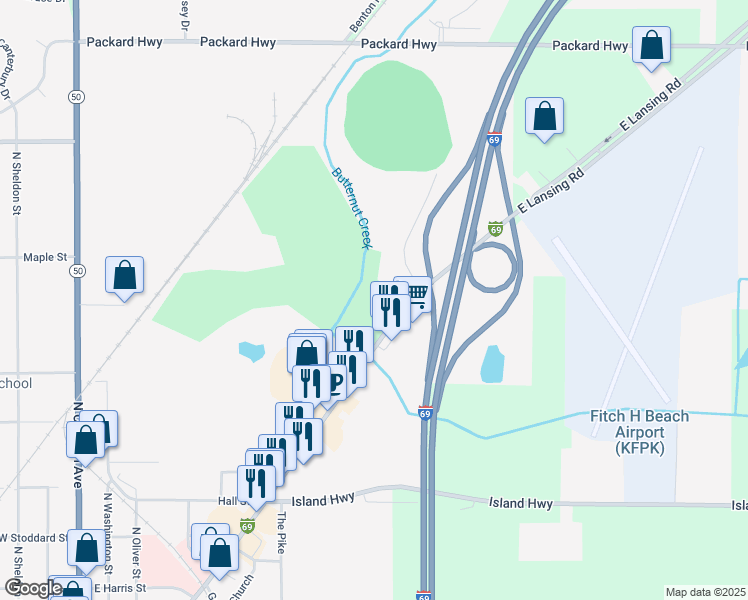 map of restaurants, bars, coffee shops, grocery stores, and more near 681 Lansing Street in Charlotte